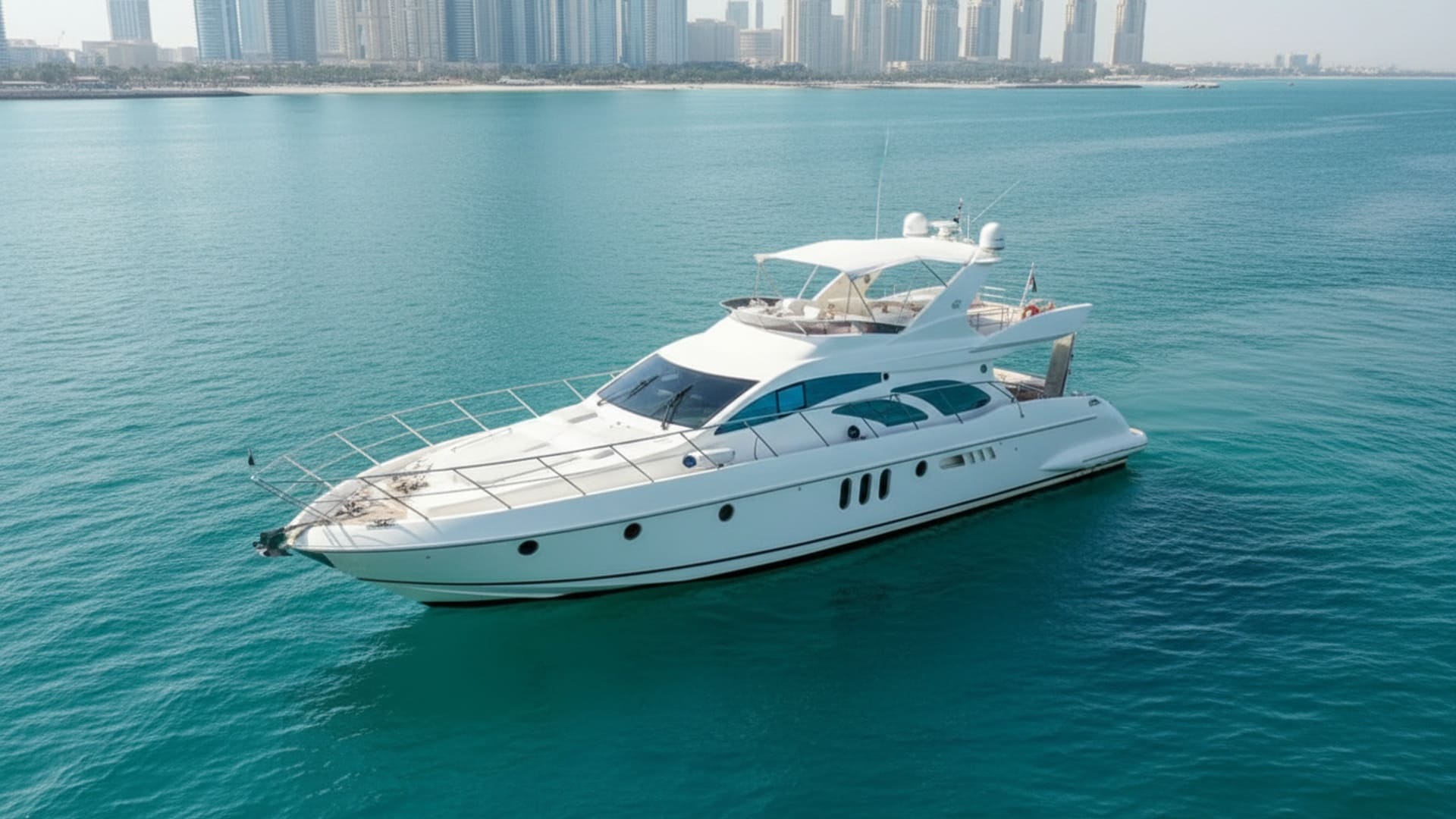 Aerial perspective of Paradise Lady 62 ft in Dubai Marina