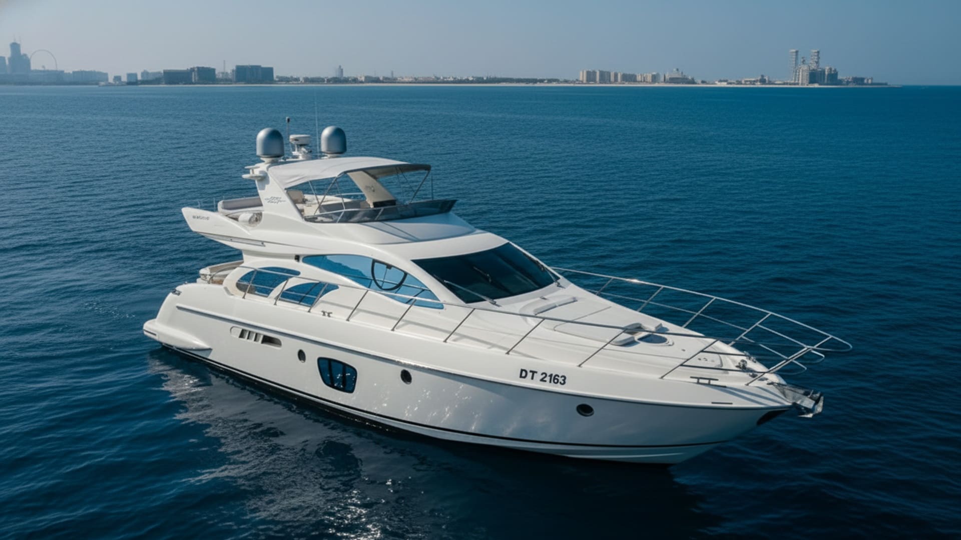 Wave Oasis 55 ft z ptačí perspektivy nad Dubai Marina