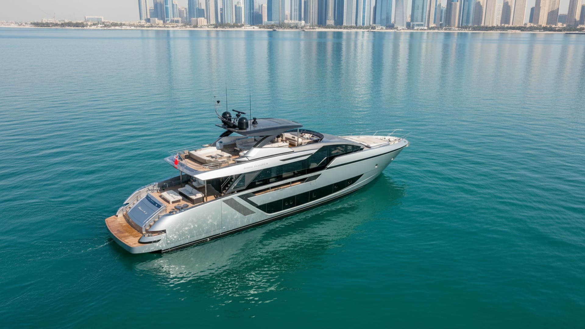 Perspektywa lotnicza jachtu Sapphire Fortune 82 ft w Dubaju